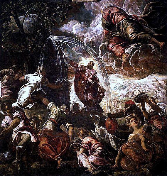 Jacopo Tintoretto Moses schlagt Wasser aus dem Felsen Norge oil painting art